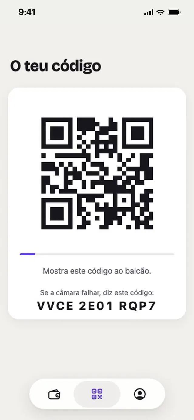 O código do cliente aberto na Carteira, ao balcão.